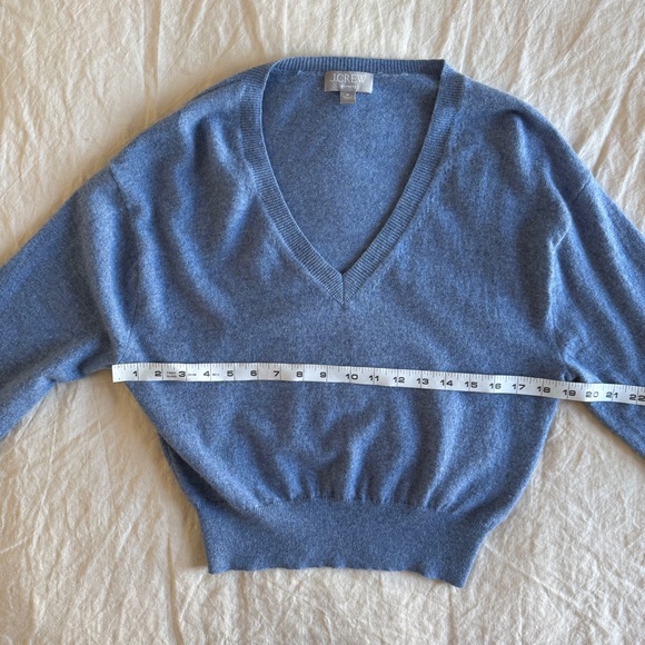 J. Crew Blue Cashmere V-Neck Sweater - Picture 5 of 6